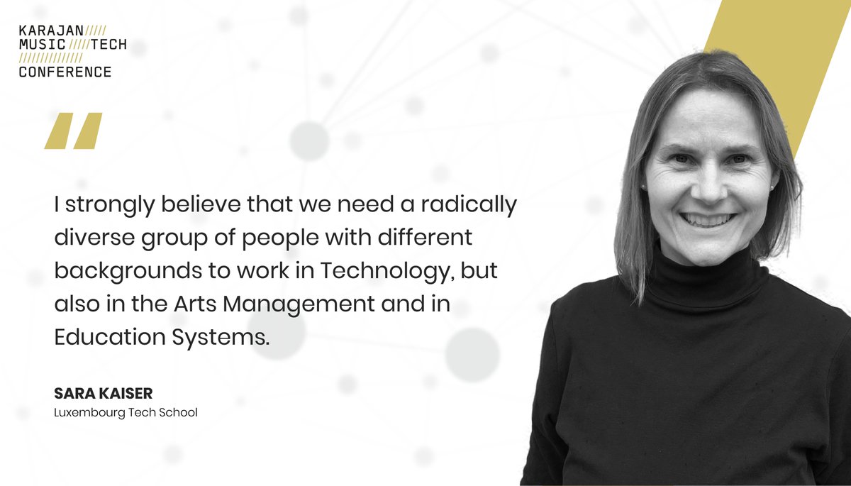 Karajan Music Tech | March 7, 2024 (@karajantech) on Twitter photo #Diversity matters: "I strongly belive that we need a radically diverse group of people with different backgrounds to work in Technology, but also in the Arts Management and in Education systems." (<a href="/sakaiser/">Sara Kaiser</a>, Program Director <a href="/LuxTechSchool/">Luxembourg Tech School</a>)
👉techschool.lu
#Tech #Diversity matters: "I strongly belive that we need a radically diverse group of people with different backgrounds to work in Technology, but also in the Arts Management and in Education systems." (<a href="/sakaiser/">Sara Kaiser</a>, Program Director <a href="/LuxTechSchool/">Luxembourg Tech School</a>)
👉techschool.lu
#Tech