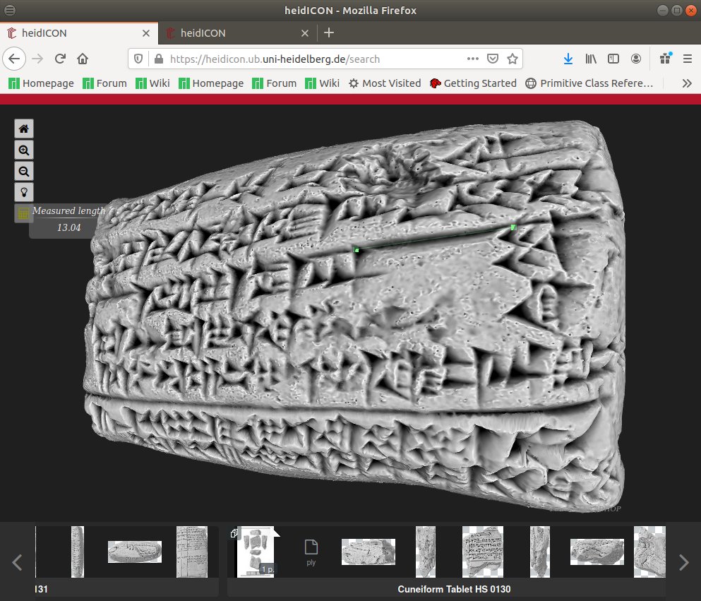 MeshGiga's tweet photo. Heidelberg University library integrated #3DHOP viewer for the 2.000 Hilprecht collection #cuneiform tablets in #HeiCu3Da processed with #GigaMesh. The screenshots show how to access the tablets in #3D e.g. HS 0129 https://t.co/zZ6ApTH9oP https://t.co/4aBEDiON3Q