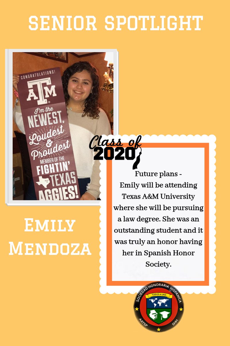 Proud of her and her accomplishments ! Here's our Treasurer Emily Mendoza