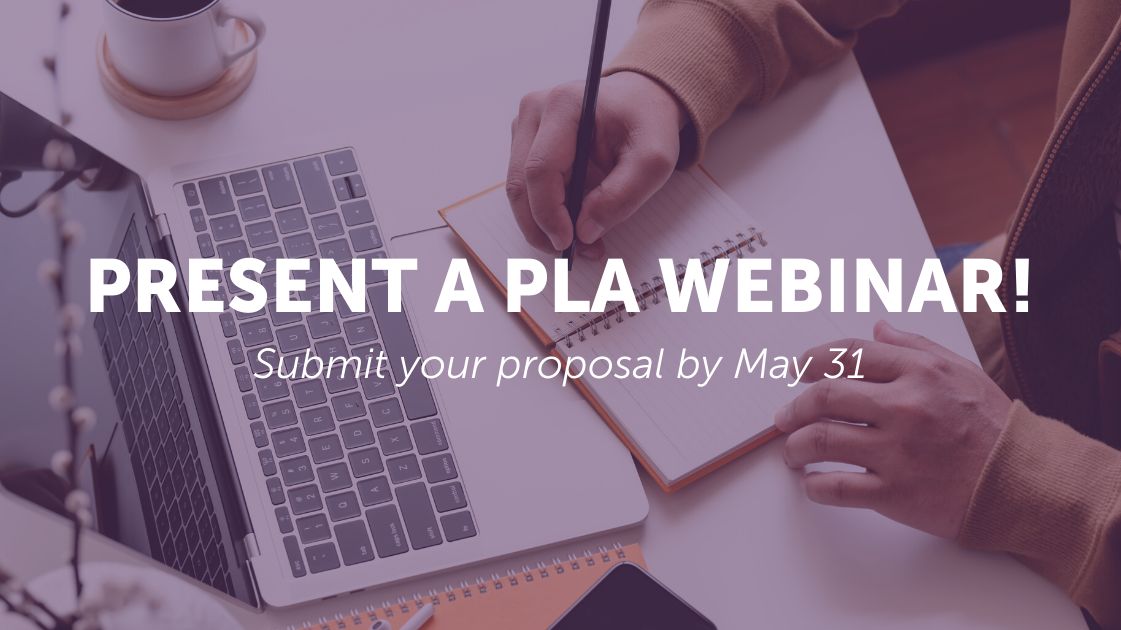 ALA_PLA's tweet photo. Do you have an idea, innovation, partnership, or case study you want to share with other public libraries? Submit a PLA webinar proposal by May 31! https://t.co/g5JkceLZS6 #PLAEducation #PLALeadership #publiclibraries https://t.co/RtcWMLWDZh