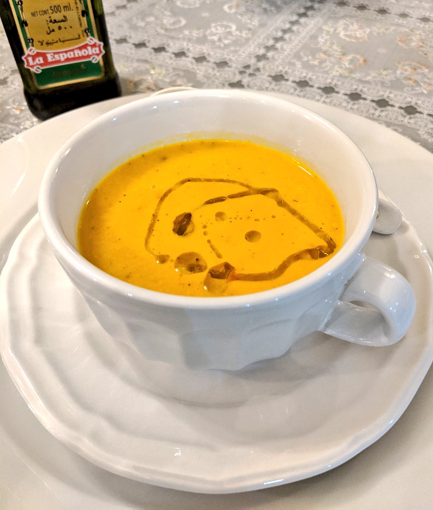 Today my mother requested Cream of Yellow and Orange Bell Pepper Soup.