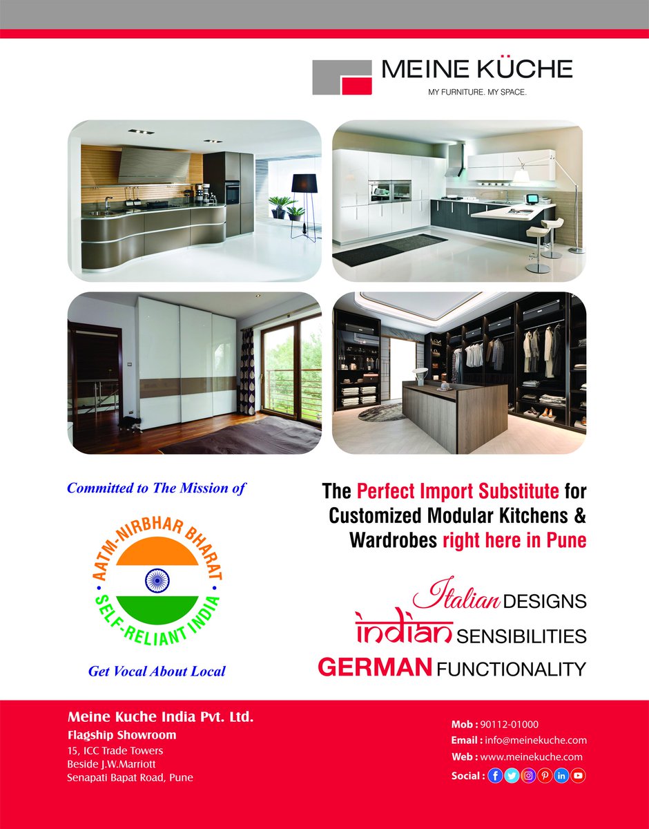 meine_kuche's tweet photo. Why worry about importing from Europe & China when the Perfect Substitute for all your #ModularKitchens & #ModularWardrobes are available right here in #Pune - #India !!
We at #MeineKüche are committed to the Mission of #AatmNirbharBharat 🇮🇳
#GetVocalForLocal https://t.co/HFiUenTFMV