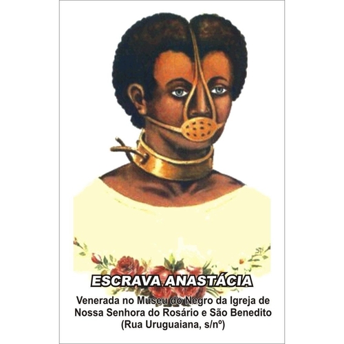 Story also says Anastácia knew medicinal cures, healing practices and was painfully muzzled to curtail her influence. In time, she became a revered saint among Brazilian Catholics and Umbanda practitioners. More popularly, she's a symbol of Black women's power and resistance. 2/3
