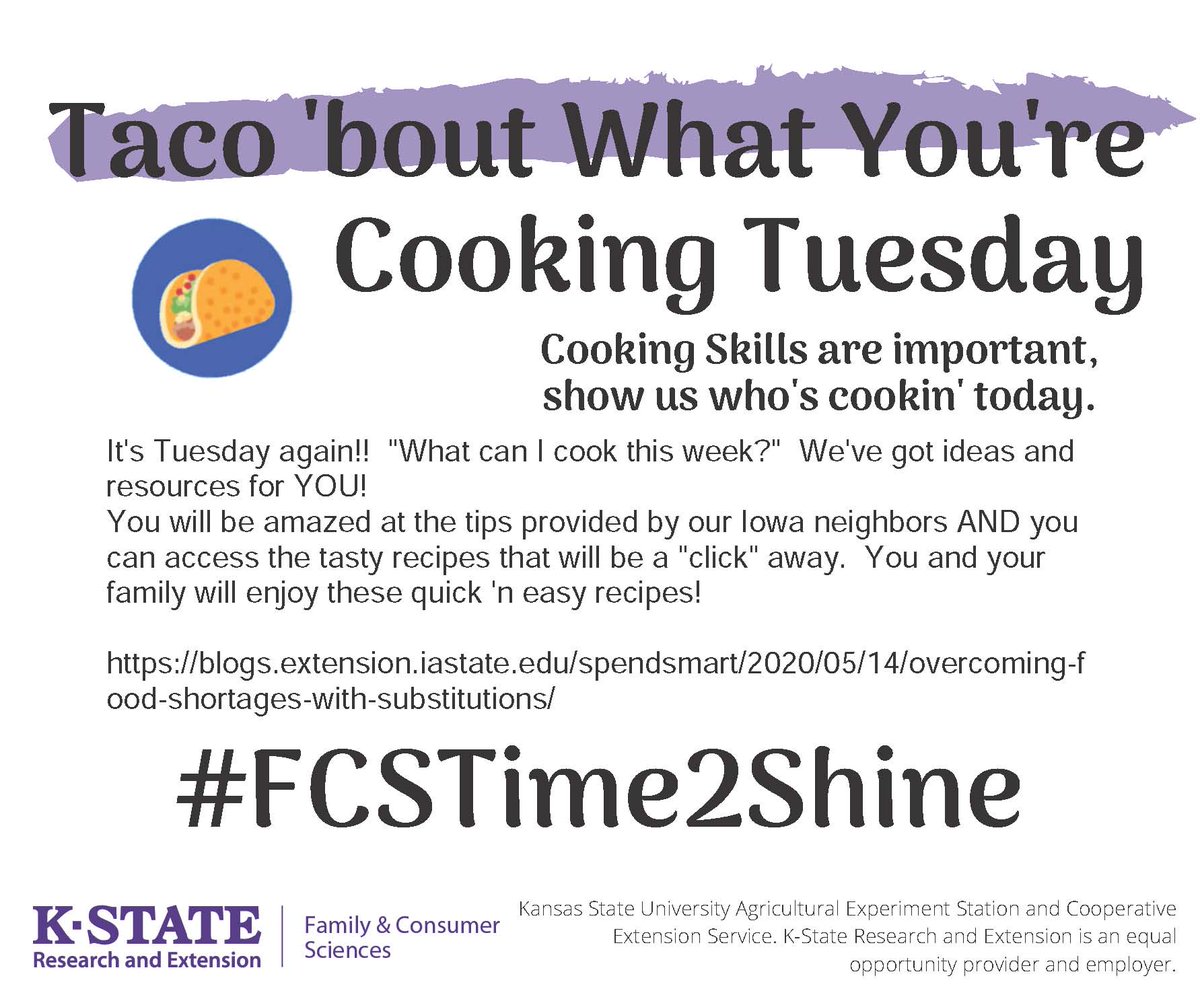 Tell us whats for dinner tonight!
#TacoTuesday
#FCSTime2Shine
