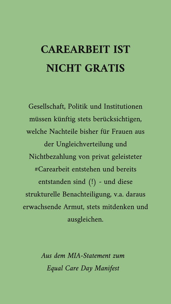 diemias_'s tweet photo. Zum heutigen #Manifest des @equalcareday: #CareCounts!

#Trennungsarmut #Altersarmut #equalcare https://t.co/yAcxVzTXIw