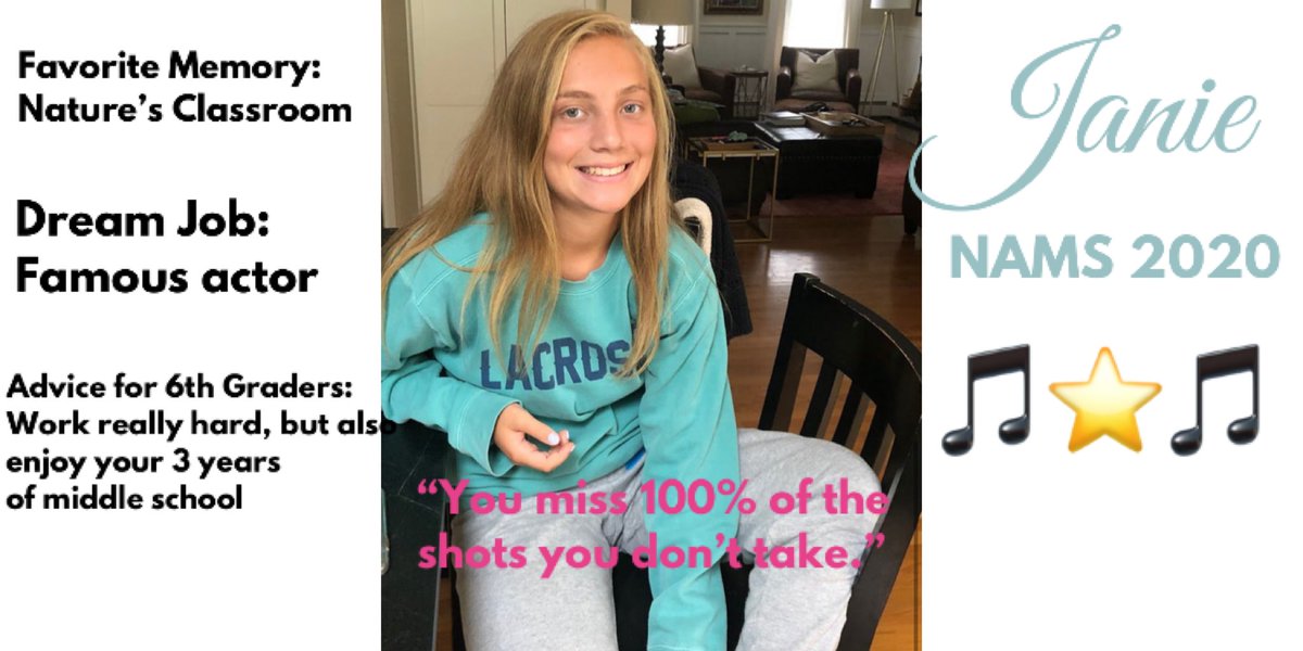 NAMS_Chorus's tweet photo. Check out our 8th grade FY chorus member in the spotlight today! @NAMiddle @namamusic #8thnotes https://t.co/CHK8YBU7KL