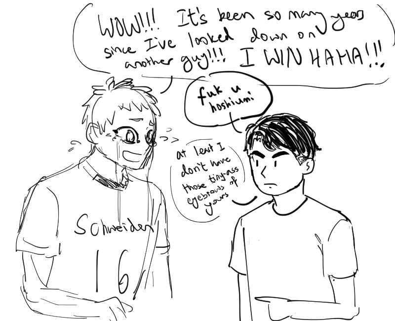 still not in the mood for drawing seriously so i made this stupid self indulgent thing of what would happen if i met hoshiumi....(DON'T RT THIS) 