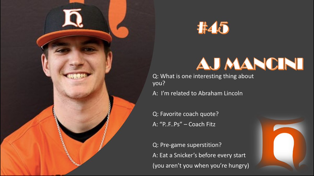 BergBaseball's tweet photo. That brings us to freshman RHP #45 AJ Mancini. AJ is from Tontogany, OH. He has a big CB and looks to contribute to the Berg baseball program for years to come. Oh... and he’s related to Abraham Lincoln ⬇️ #WhatsNext https://t.co/JXmMZzBZ8h