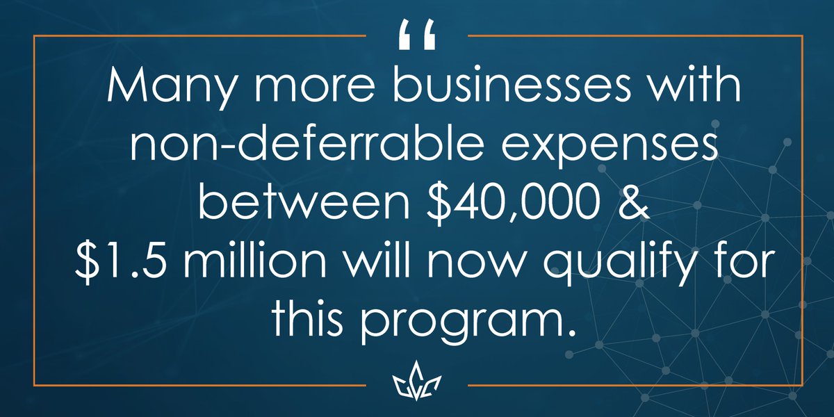 CdnChamberofCom's tweet photo. We welcome the expansion of #CEBA eligibility criteria that addresses some concerns we've raised. However, many #smallbiz don't have a separate account for their biz &amp; will still not qualify. We hope to work with gov't to address this soon. Our statement👇 https://t.co/eyoJhBg9Ur https://t.co/GGNC1jp4F2