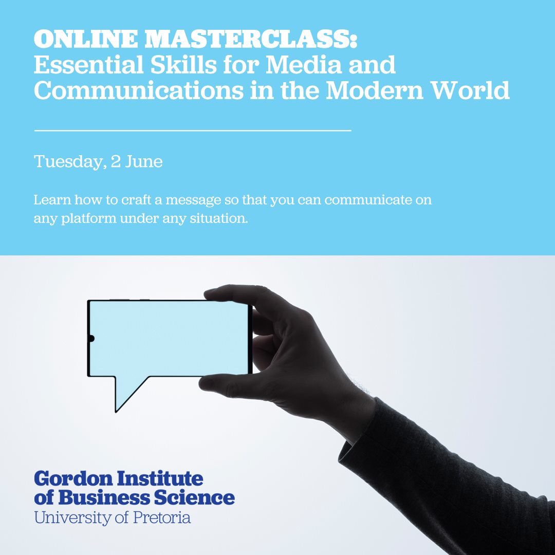 GIBS_SA's tweet photo. #ONLINE #MASTERCLASS: Join one of South Africa's best-known #business journalists and broadcasters, @ChrisGibbonsSA, on a journey through the modern #media landscape. This is a 4hr course to complete at your own pace. 

More here: https://t.co/icTQSUOuDz https://t.co/LdQEHZDi5w