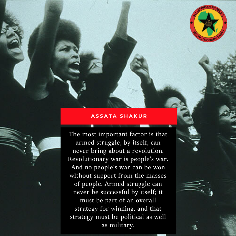 aaprpsouthwest's tweet photo. People get this backwards all the time but there's no way whatsoever you're going to wage and win a revolutionary struggle without the revolutionary organization and support of the masses of African people. #AssataisWelcomeHere #BuildtheAAPRP https://t.co/NqhPo3UuGG