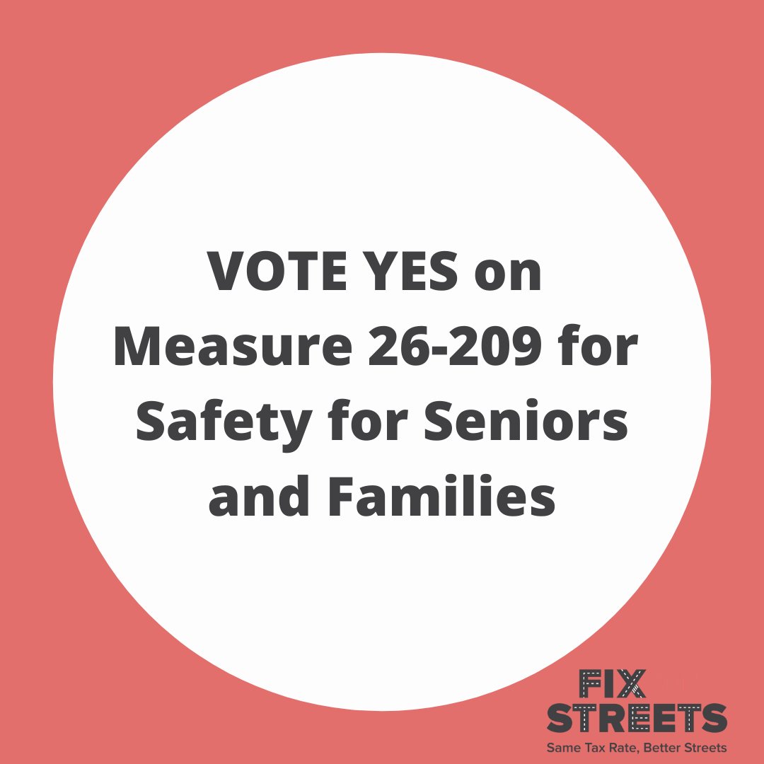 A YES on Measure 26-209 means funding for safety projects for families as they walk, bike, and drive across Portland. It also means we ensure Portland is not only connected but accessible. #FixPDXStreets