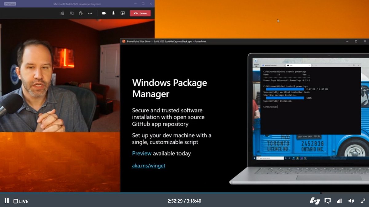 iAm_ManCat's tweet image. If you aren&apos;t already mindblown by how cool codespaces is, then go back and follow how @shanselman&apos;s room lighting has been changing throughout the talk as he changes Windows Themes 😺
#MSBuild #MSBuild2020