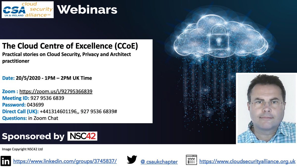Last Chance to get your ticket for the event: 
if you are into cloud security come and join us on Zoom, 20/5/20 at 1PM 
Details and invite in the eventbrite link Eventbrite
buff.ly/2LJXgoR