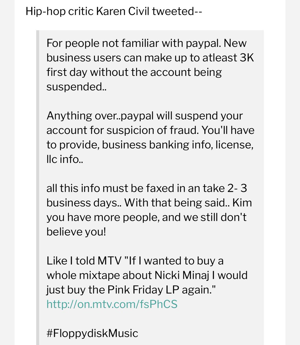 Feb 2011: Lil’ Kim claims she broke the PayPal record for selling 113,000 copies of her Black Friday mixtape.