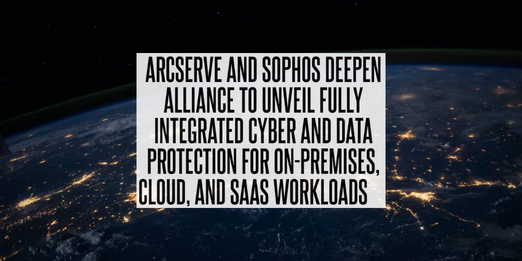 Arcserve's tweet photo. We've extended our alliance with @Sophos! Arcserve Cloud Backup for Office 365 and Arcserve UDP Cloud Hybrid Secured by Sophos integrate cybersecurity and #dataprotection to protect #cloud and SaaS backups from cyberattacks and #dataloss. Learn more https://t.co/iIeNylPY0S https://t.co/OHvR6LCmc8