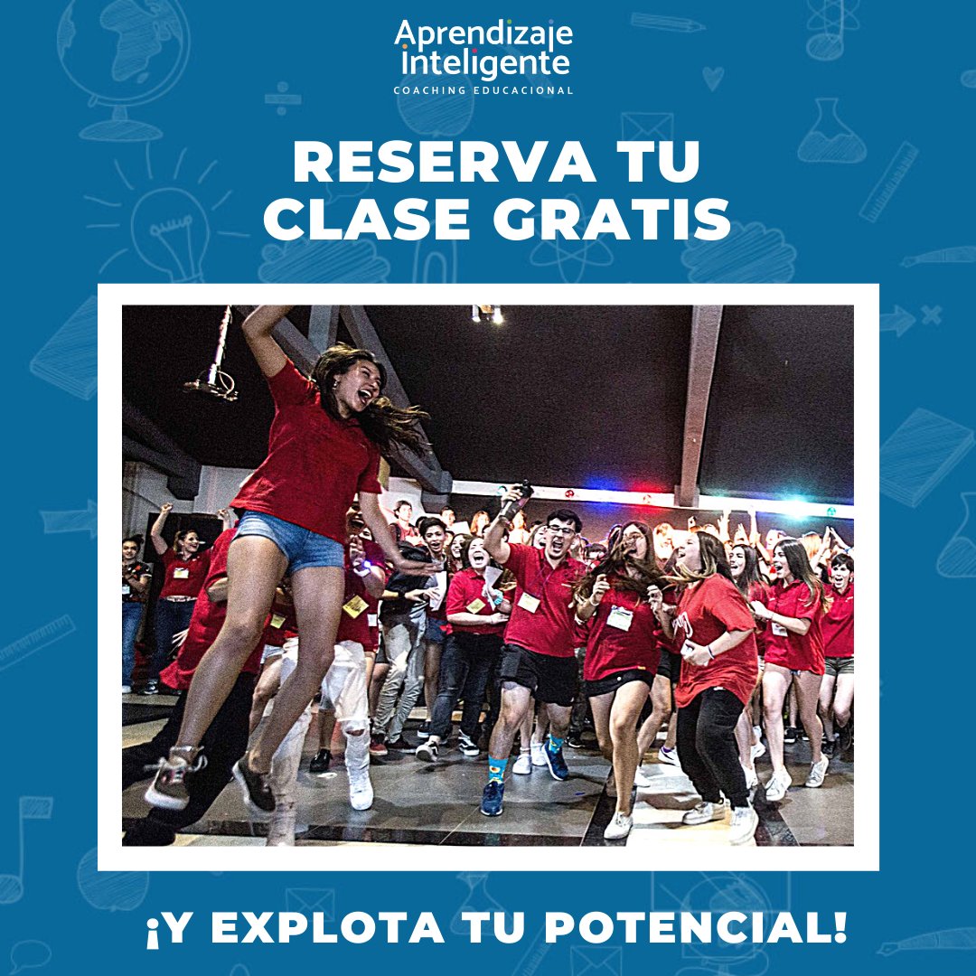 Reserva tu CLASE ONLINE GRATIS y explota todo el potencial de tus hijos 🔥. 
Regístrate en coaching.aprendizajeinteligente.net 
(Para adolescentes de 10 a 18 años) 
¡Vamos que se puede! 
💪💪💪