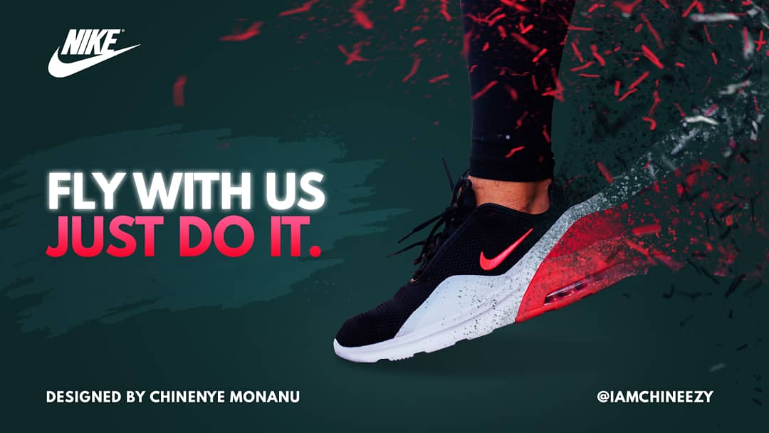 iamchineezy's tweet photo. Been a while since I did a personal project, Here's one I did a few days ago, a conceptual Ad design for Nike.
.
#graphicdesign #graphicdesigner #digitaldesignlife #eyeondesign #beyondlimits #entreprenuerslife #productadvert #naijagraphicdesigners #untoldvisuals #creativeatheart https://t.co/JnmodrLKN0
