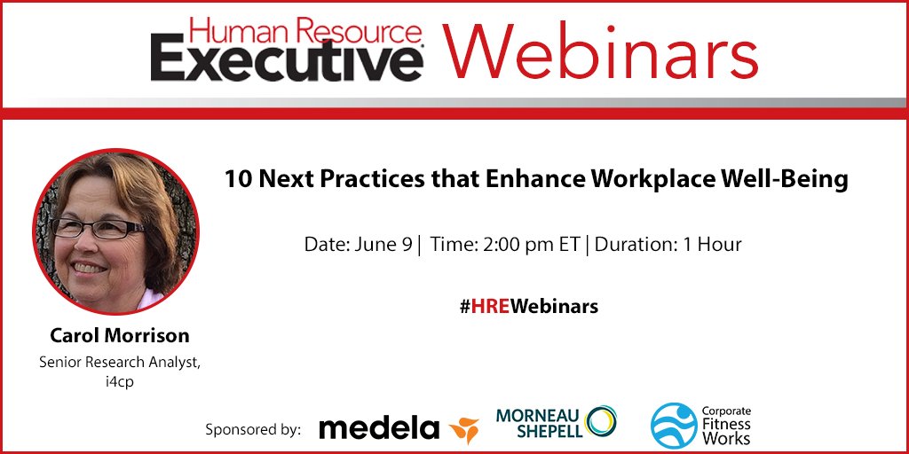 HR_Exec's tweet photo. Join us for our #webinar on June 9 with @i4cp for some #bestpractices high-performance #employers apply to achieve better outcomes in #workforce #wellbeing. Register today at https://t.co/EiWr6F5PFc https://t.co/1kWuxELkmU