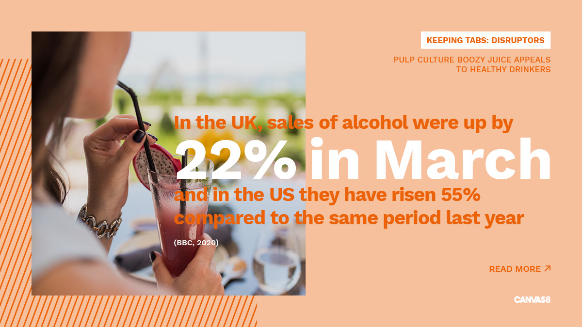 Canvas8's tweet image. #PulpCulture juicy booze is a new brand  that combines organic ingredients with natural alcohol. Suited to conscious drinkers as well as sports enthusiasts, the brand has elevated itself as more than just a beverage, but one which represents wellness. 
hubs.ly/H0qFLwY0