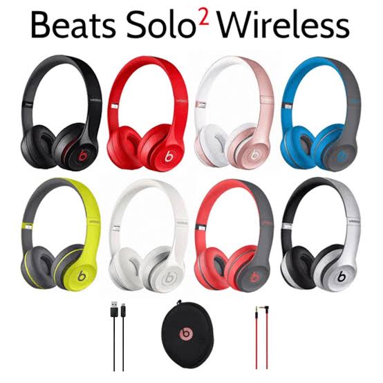 Beat Solo 2 Wireless Headphones at N30,000 Pair and play with your Bluetooth device with 30 foot rangeFine-tuned acoustics for clarity, breadth and balance12-hourr rechargeable batteryTake hands-free calls with built-in micColors: Blue, black and red Send a DM or WhatsApp