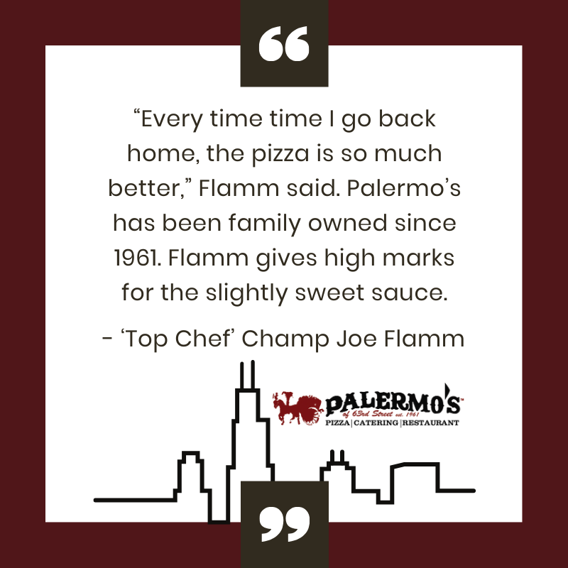 PalermosOf63rd's tweet photo. If Top Chef Champ, Joe Flamm, praises your pizza, you know it's good! (We already knew it was good, but this quote made us very happy.)
#TopChef #JoeFlamm #Palermos #PalermosPizza #Testimonial https://t.co/dSNLOblRLp