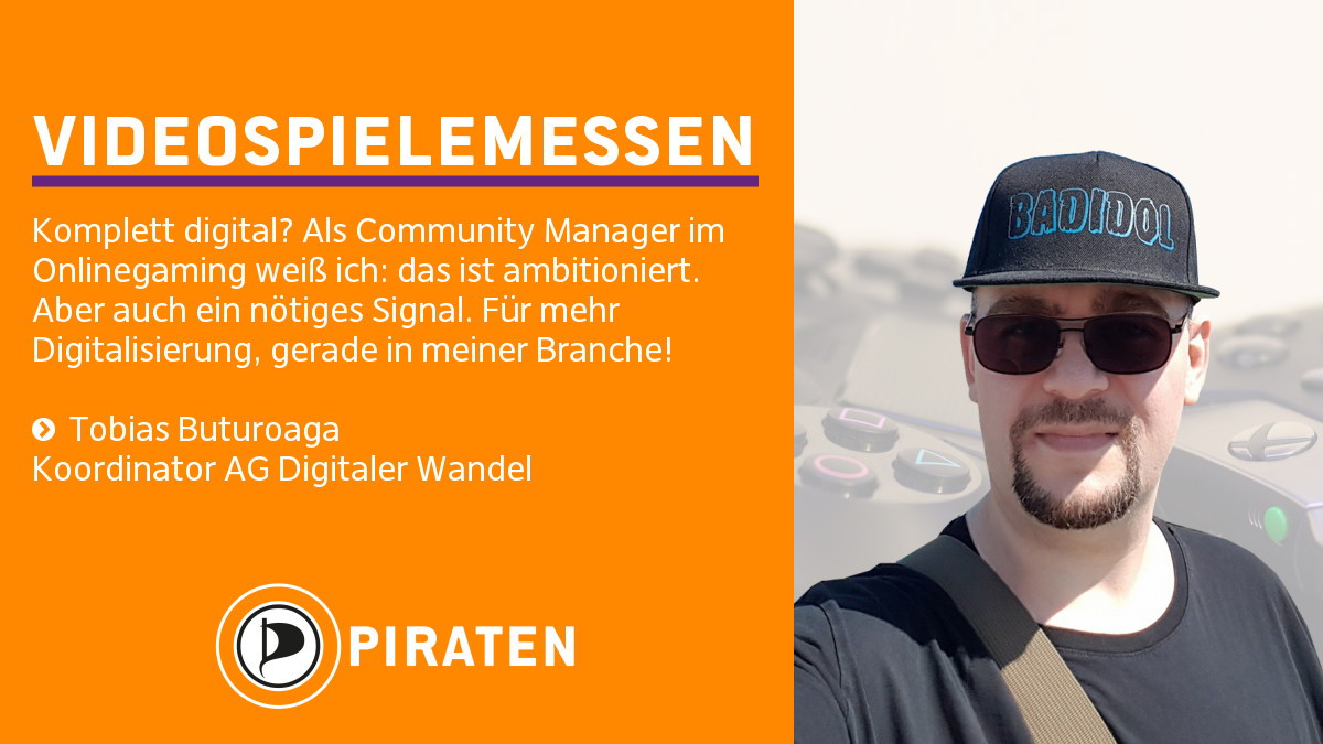 ag_wandel's tweet image. Unser Koordinator @badidol ist Community Manager im Bereich Onlinegaming und reagierte wie folgt auf die Ankündigung, dass die #gamescom2020 komplett digital abgehalten werden wird.
#piraten #digitalisierung #online