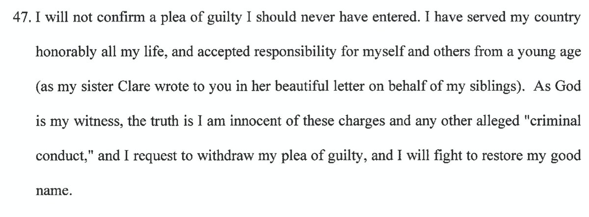 "I will not confirm a plea of guilty I should never have entered...as God is my witness, the truth is I am innocent of these charges"Is this perjury?