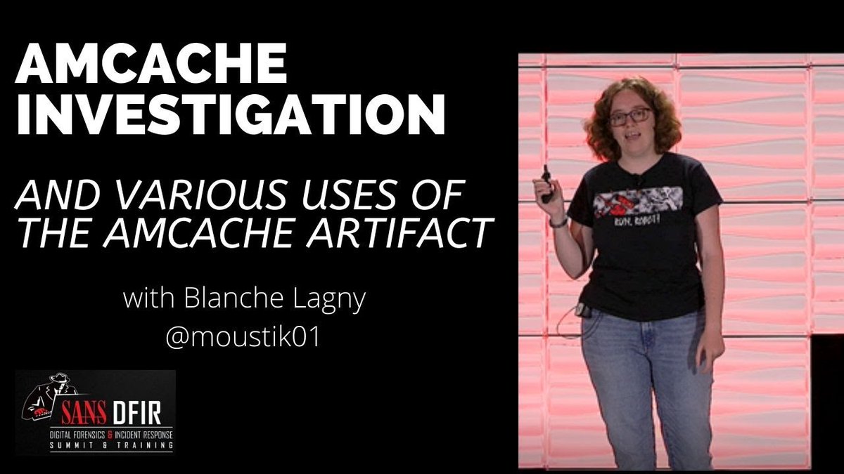 sansforensics's tweet photo. #DFIRSummit 2019 Talk: #AmCache Investigation and Various Uses of the AmCache Artifact from Blanche Lagny (@moustik01)
Watch the talk here: https://t.co/OnM2Gu24S1 https://t.co/2kEvGbWGQn
