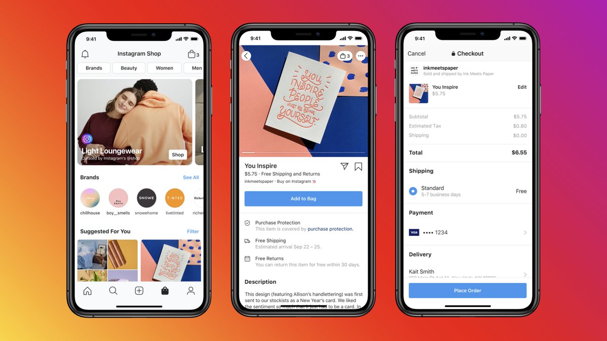 This summer in the US, we're introducing  @Instagram Shop, a new way to discover and buy products you like on the Instagram Explore tab. We'll also be adding a Shop tab in the navigation bar later this year.