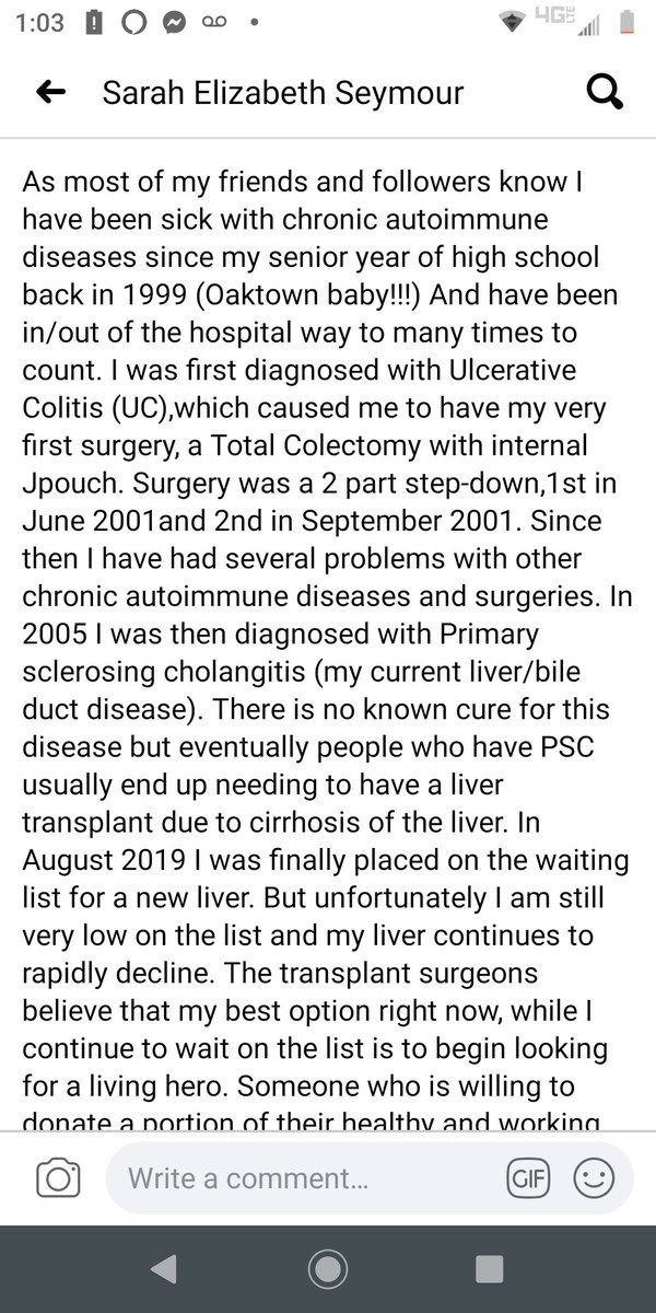 VoiceofRita's tweet image. This is @SarahLi54884462
I have PSC too and it's one of the reasons I'm sharing this off of Facebook.
Sarah is dying and needs a living donor. Sarah is my friend.
Please she's looking for a hero. She needs a liver. #primarysclerosingcholangitis