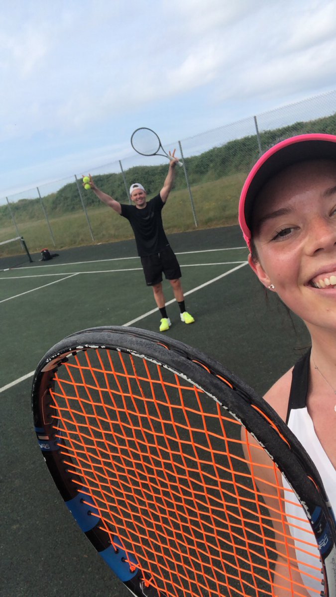 Leinster_Tennis's tweet photo. Some of the big guns getting back on court - @RuthCopas &amp; @MackerJohn 💪. Hope neither of you were too rusty! John's swing &amp; footwork should have been pretty decent after all those Thursday pm live sessions! 🤔 #StayActive #stayapart #staysafe https://t.co/P6wyc9zffs