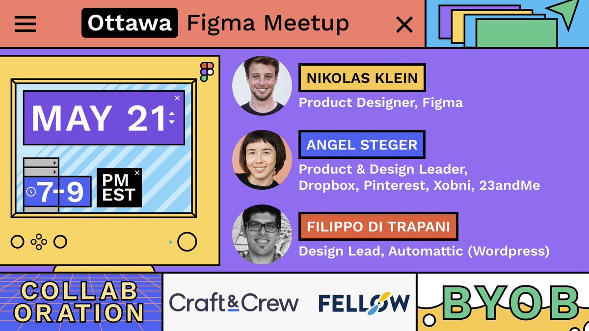FoF_Ottawa's tweet photo. 🙏🙌 Big thank you to our sponsors 
@fellowapp &amp; @craftandcrew_ux. We are fully registered for our @figmaott @figmadesign meetup, Thursday, May 21st, at 7:00 pm EST

Can't wait to see you there! https://t.co/27gGU4gs74