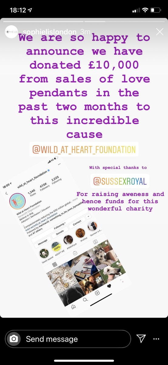  #SophieLisLondon  @_WAHF  #HarryandMeghan  #SussexRoyal £10k donated