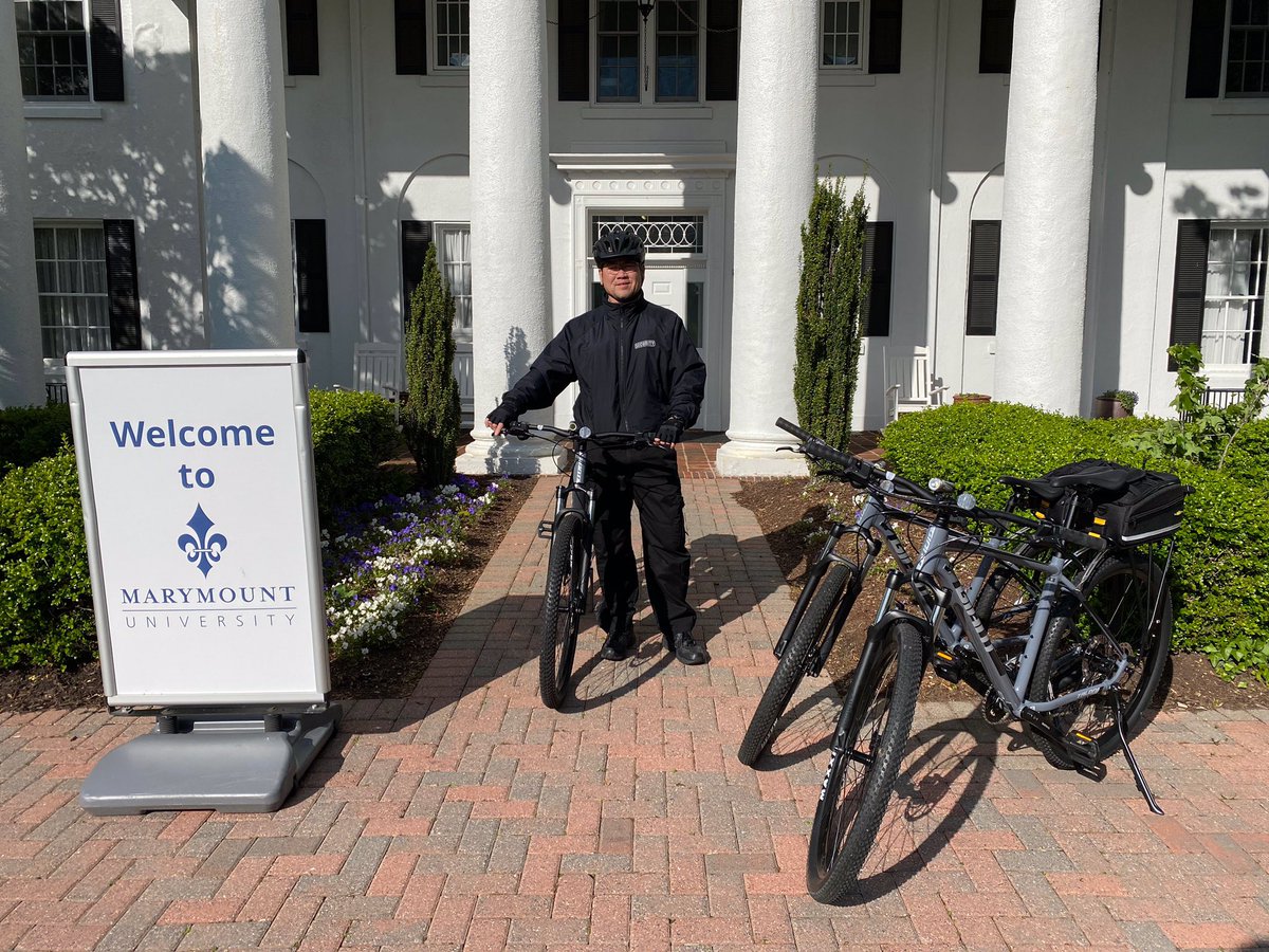 marymountsafety's tweet photo. Last week Campus Safety completed certified Public Safety Bike Training in partnership Arlington County Police and IPMBA. Looking forward to seeing you all soon and to continue to enhance safety for the Marymount community. https://t.co/Qd62RMSCvf