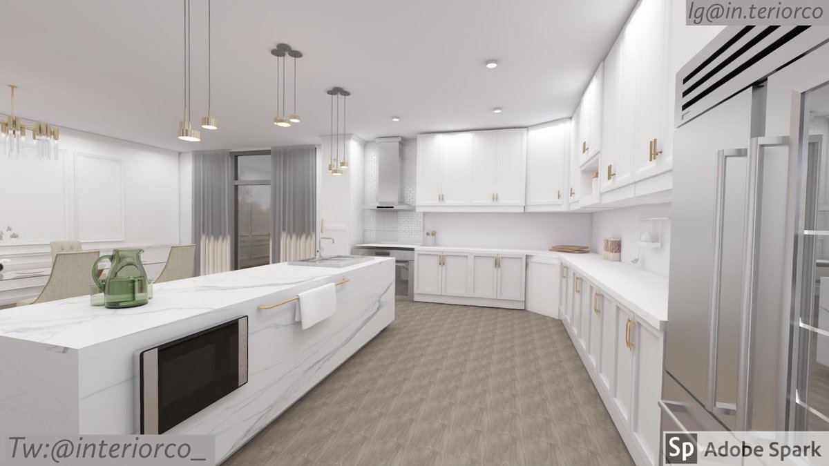 Interiorco_'s tweet photo. what do you think?😍

White Contemporary Kitchen With Gold Accents -kitchen design &amp; visualization by Alyssa Hyman (2020)
•
#architecture #arquitectra #arquitecura #design #interiordesign #art #photography #travel #architecurephotography #interior #building #archilovers #home https://t.co/Yc8oH833cR