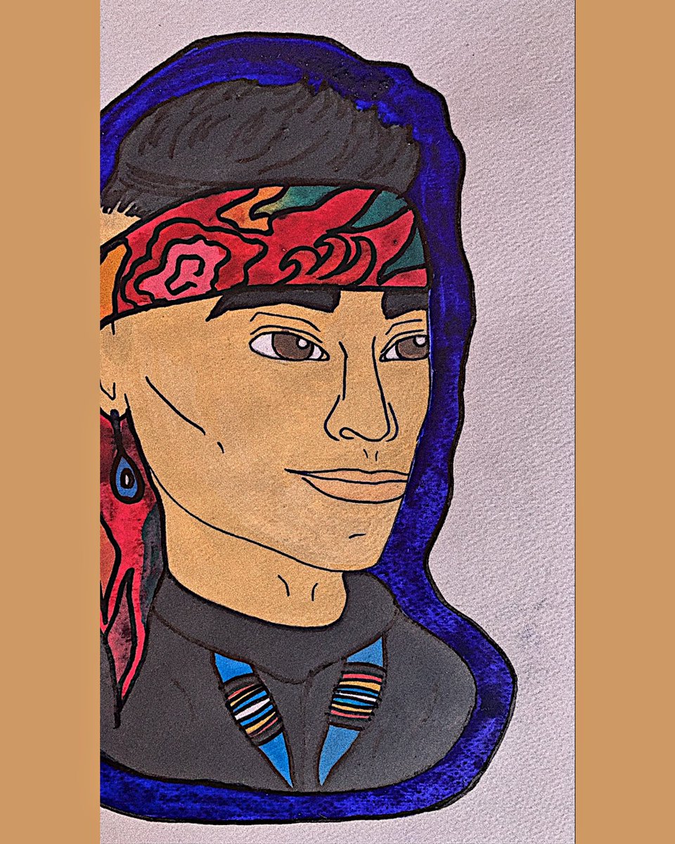 m_miznin's tweet photo. @TabBep’s style during #BEPBudRewind was really awesome, I liked how to matched everything together; shining and representing. Also, I really liked his new hair style. 
So, I made this quick stylized drawing for him. 💠🌺 https://t.co/A8Om6nbZPt