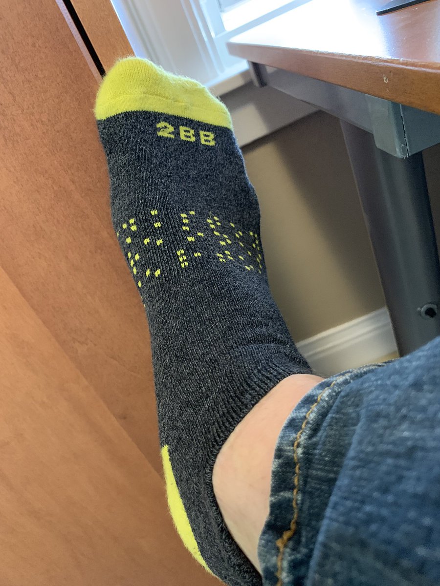 @Dryeyemaster <a href="/TheEllenShow/">The Ellen Show</a> <a href="/gmpascale/">GM Pascale</a> <a href="/PascaleCom/">Pascale</a> <a href="/OWLdiversity/">Ophthalmic World Leaders</a> I’m working in 2BB socks! No ‘foot prisons’ for me today! Feeling comfy while supporting Vision research.