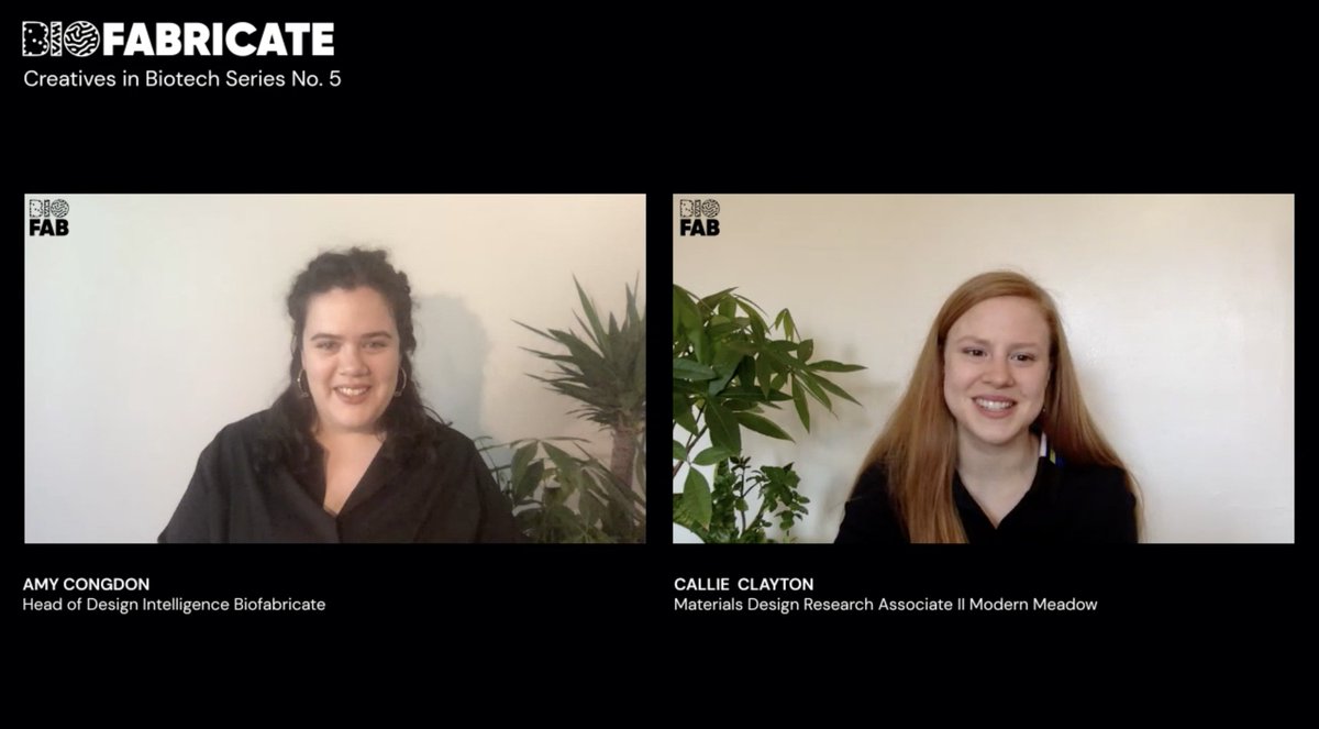 Huge thx Callie Clayton <a href="/ModernMeadow/">Modern Meadow</a> for participating in our Creatives in Biotech conversation today. She shared some great insights about how her education <a href="/risd/">RISD</a> <a href="/genspacenyc/">Genspace</a> prepared her for life in the lab! Watch it back now here: tinyurl.com/y9pf9tho #Biofab #biodesign