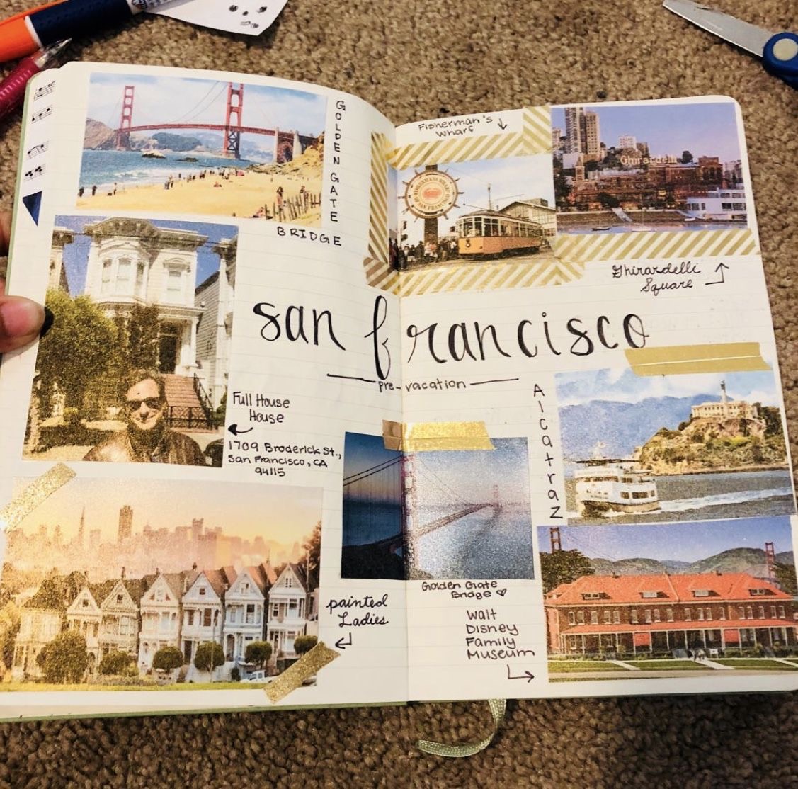 Think of a trip that you dream of taking, find pictures of that place, cut them and then paste them onto a journal!