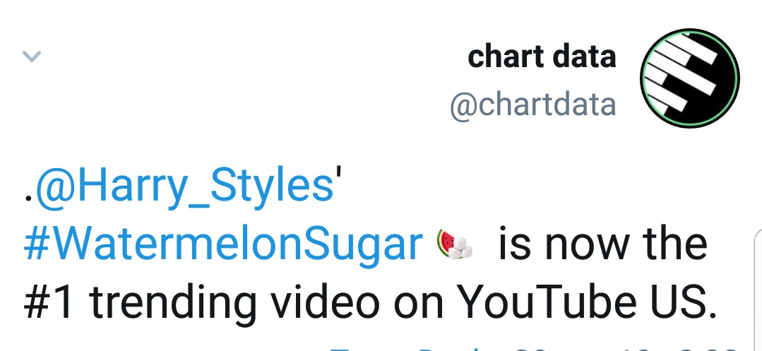 "Watermelon Sugar" gained 10M views in its first 24 hours, harrys biggest debut on youtube passing "Lights Up" (8.8m).