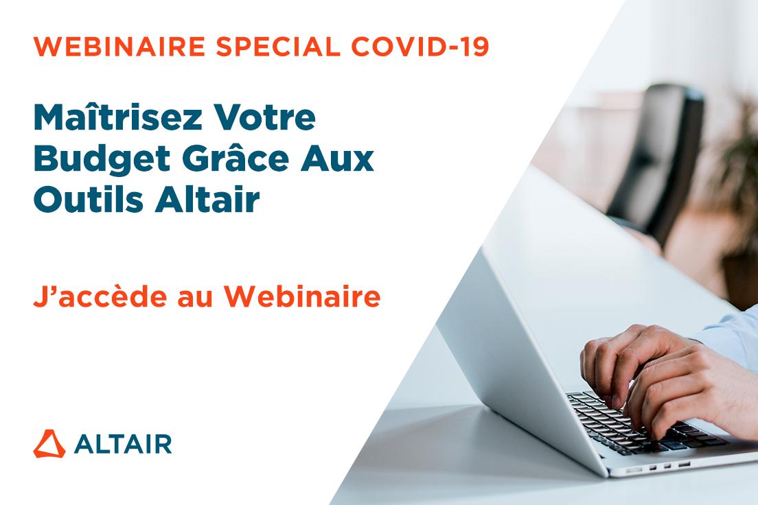 Le webinaire en réponse au Covid-19 est maintenant disponible en replay! 

Visualisez dès maintenant ce webinaire pour découvrir comment Altair peut vous aider à concevoir de façon rapide et innovante tout en maitrisant votre budget. 

👉 Le Replay  : hubs.ly/H0qq_dN0