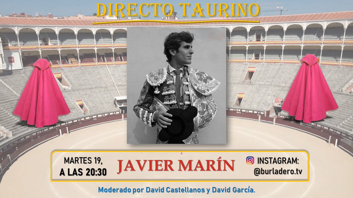 ACTUALIDAD.- Esta tarde nos visita Javier Marín en Instagram, os esperamos a partir de las 20:30 horas #Instagram #Directo <a href="/JavierMarinIgea/">Javier Igea Marín</a> <a href="/Davidcv96_/">David 🪳</a> <a href="/davidg_24/">りﾑ ᐯﾉり ムﾑ尺ᄃﾉﾑ</a> #QuedateEnCasa burladero.tv/actualidad/202…