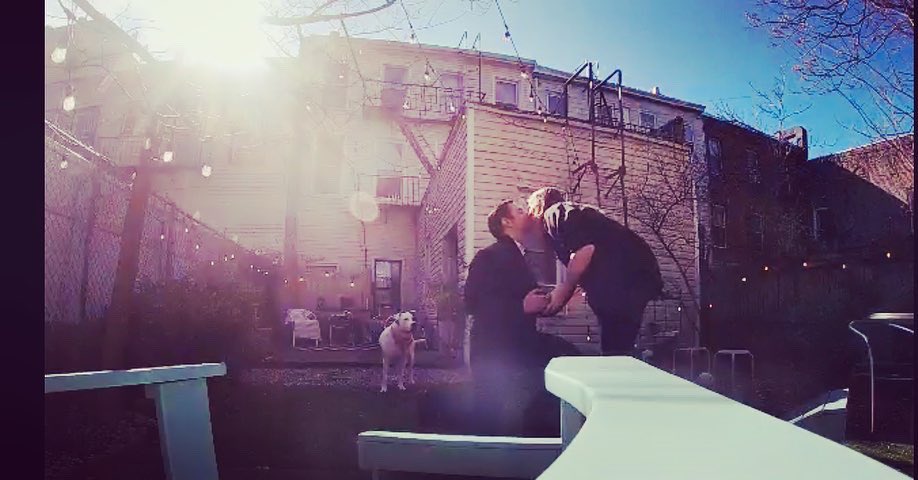 lfasso1's tweet photo. When your now fiancée had his proposal planned for months including family and friends flying into NY from AZ..and was foiled by covid-19, he STILL proposed on 3-26-20 in our backyard ..and in front of family and friends..virtually! 💙💍#weddingcontest @StellaArtois @Need4LSpeed https://t.co/U9T2sHPxJK
