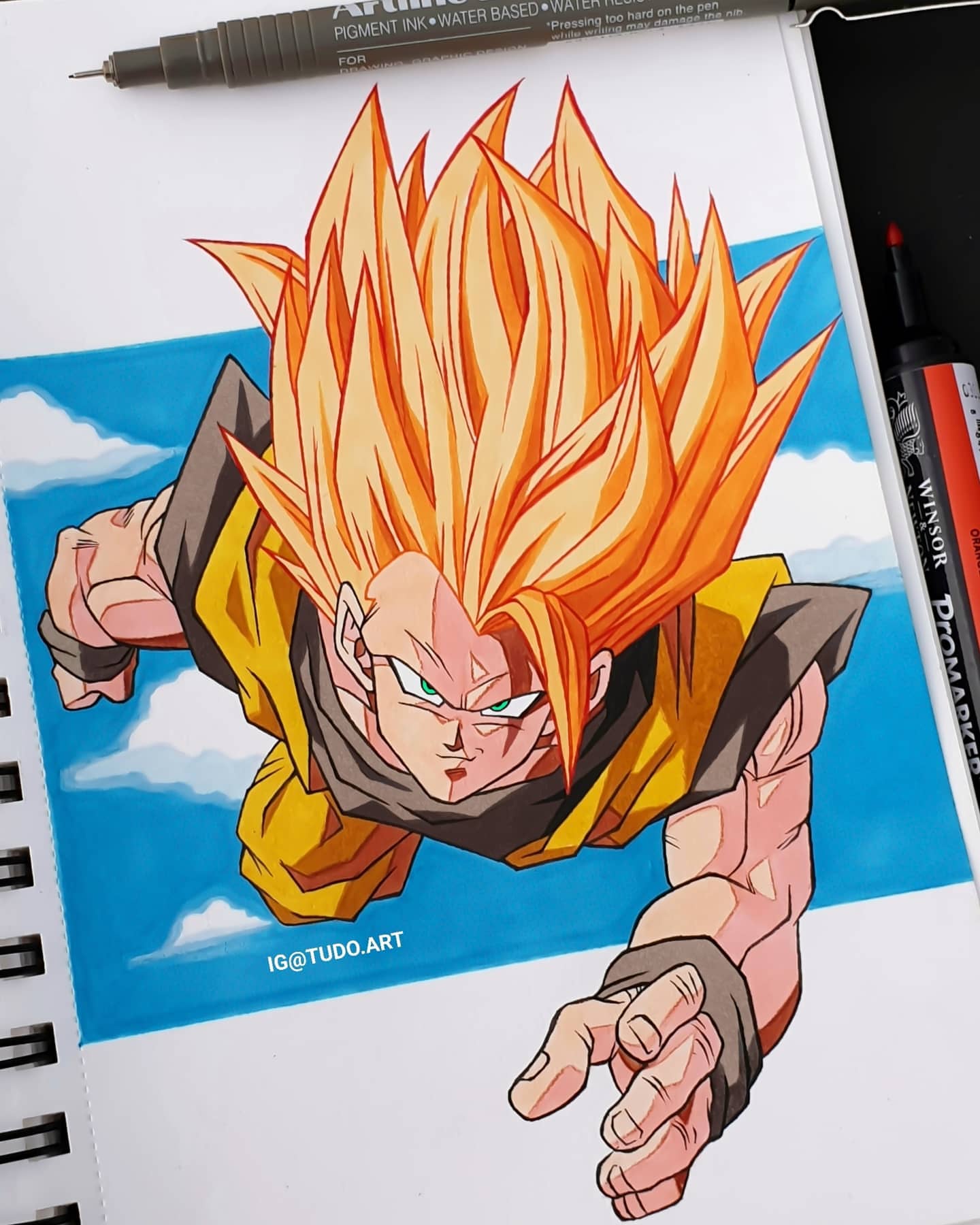 Drawing Goku Super Sayajin 3 - Dragon Ball Super 