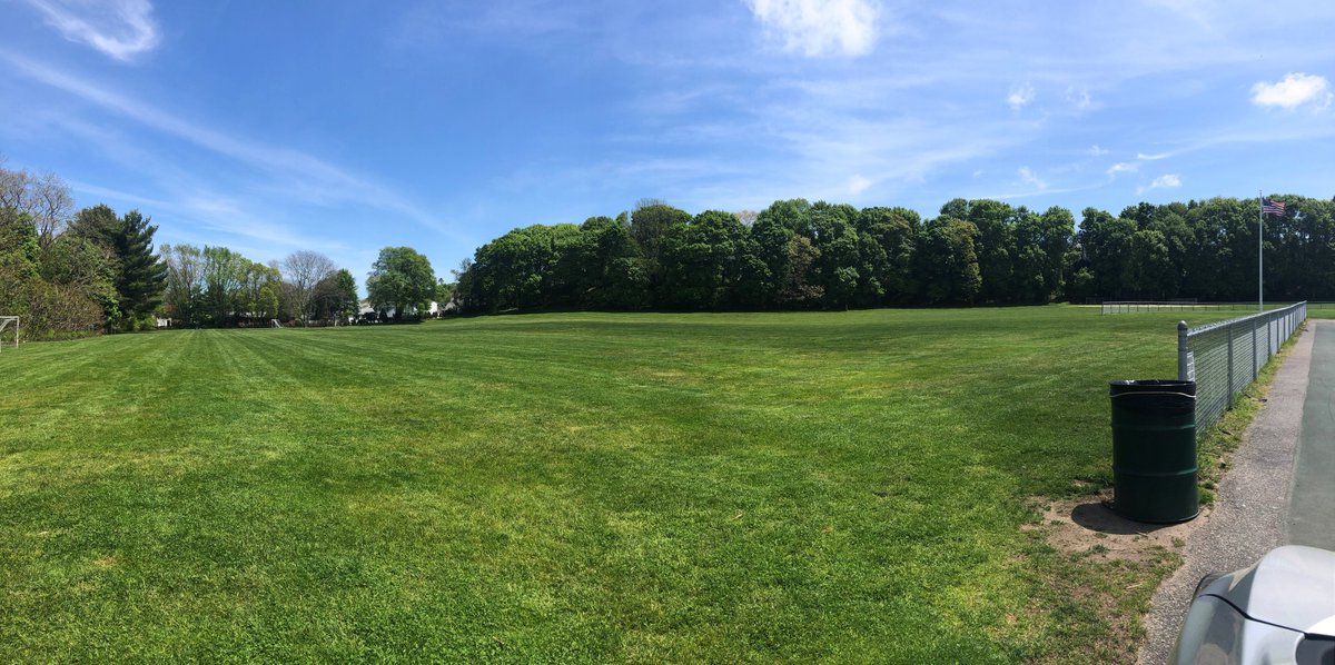 townofmiltonma's tweet photo. The more things change, the more they stay the same in #MiltonMA.

The grass is still going to grow (even during #COVID19). 

Thank you Parks &amp; Recreation for continuing to make our parks neat &amp; tidy for those utilizing them for #SocialDistancing exercise.

#WearAMask https://t.co/1P2zWAFdQC