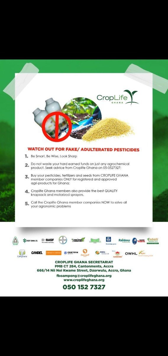 Farmers, pls beware!!! <a href="/samira11066990/">samira</a> <a href="/CropLifeIntl/">CropLife International</a> <a href="/CropLifeKenya/">aak-GROW/CropLife Kenya</a> <a href="/CroplifeAME/">CropLife Africa Middle East</a> <a href="/josephopoku1990/">Joseph Opoku Gakpo, Ph.D.</a> <a href="/benkoku/">Bernard Avle</a>
