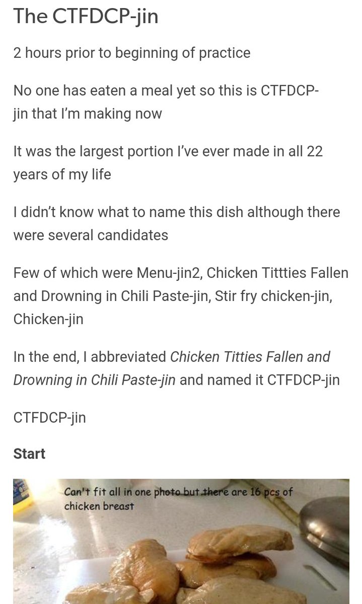"Chicken Titties Fallen and Drowning in Chili Paste-jin"  #EatJin5thAnniversary #5YearsWithEatJin