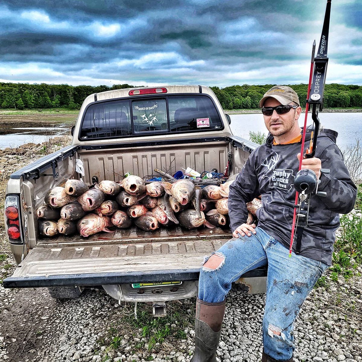 CamCoble's tweet photo. Got into a decent mess of buffs today.
#oneidaeaglebows
#gargod
#tjeshootthrurod
#innerloc
#muzzy
#bowfishing
#iowa https://t.co/tpComaRn1y