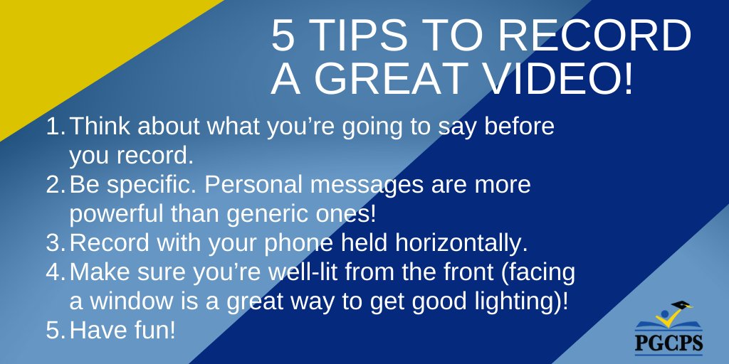 pgcps's tweet photo. Seniors! Submit a video shout-out to be featured during next weekend's grad celebration!

Video checklist:
✅30 seconds or less
✅Your name + school 
✅A message to grads/teachers/coaches
*High school gear a plus!

E-mail: communications@pgcps.org (include full name in email) https://t.co/pVvBTsuDms